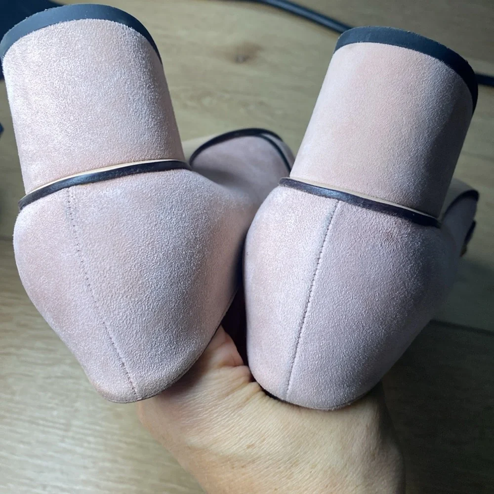 Gucci Suede Kid Scamosciato shoes 35 (5) GG logo crystal pink with box - Picture 5 of 8